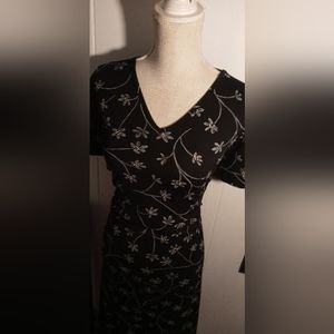 Black and Gray Floral Dress